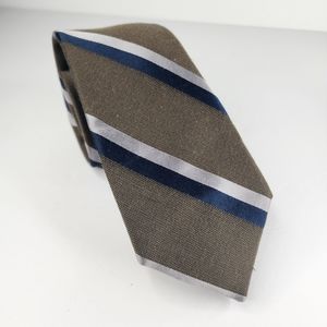 BLACK BROWN 1826 Brown & Blue Stripe Tie.